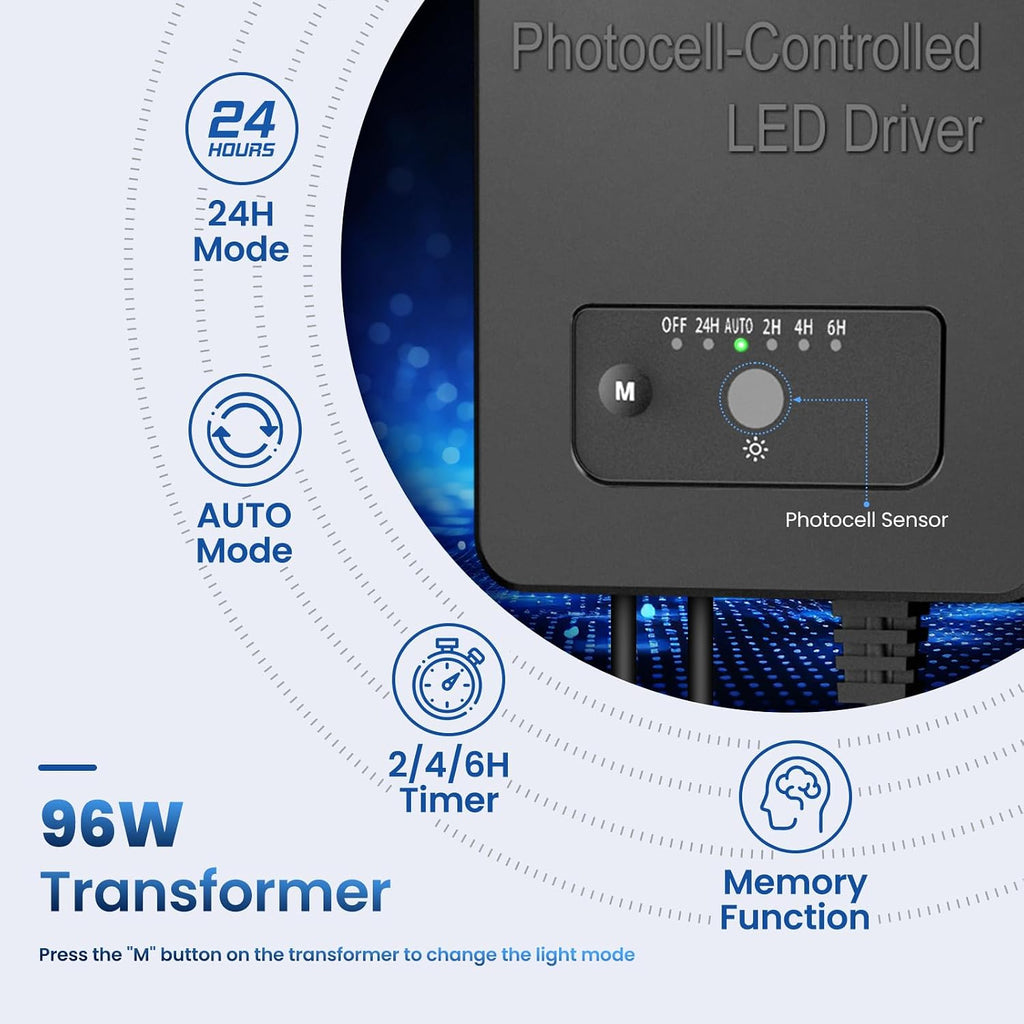 Low Voltage Landscape Lighting, All-in-one 6W LED Outdoor Pathway Lights Kit with Transformer and UL Listed Wire 5CCT IP66 Waterproof Landscape Lights for Walkway Garden Yard Patio(8 Pack)