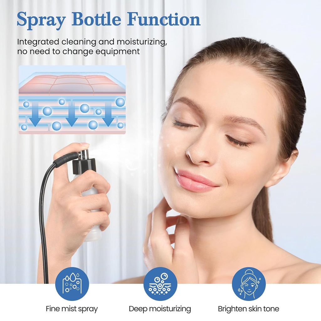 UNOISETION 3-in-1 Diamond Microdermabrasion Machine, 65-68cmHg Suction Power Professional Dermabrasion Machine for Beauty Salon Esthetician, 12 Replaceable Tips, Suitable for All Skin Types