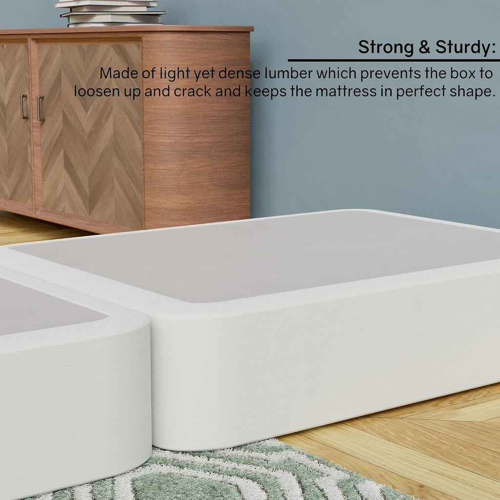 4-Inch Fully Assembled Low Profile Split Wood Traditional Box Spring/Foundation For Mattress Set, Twin