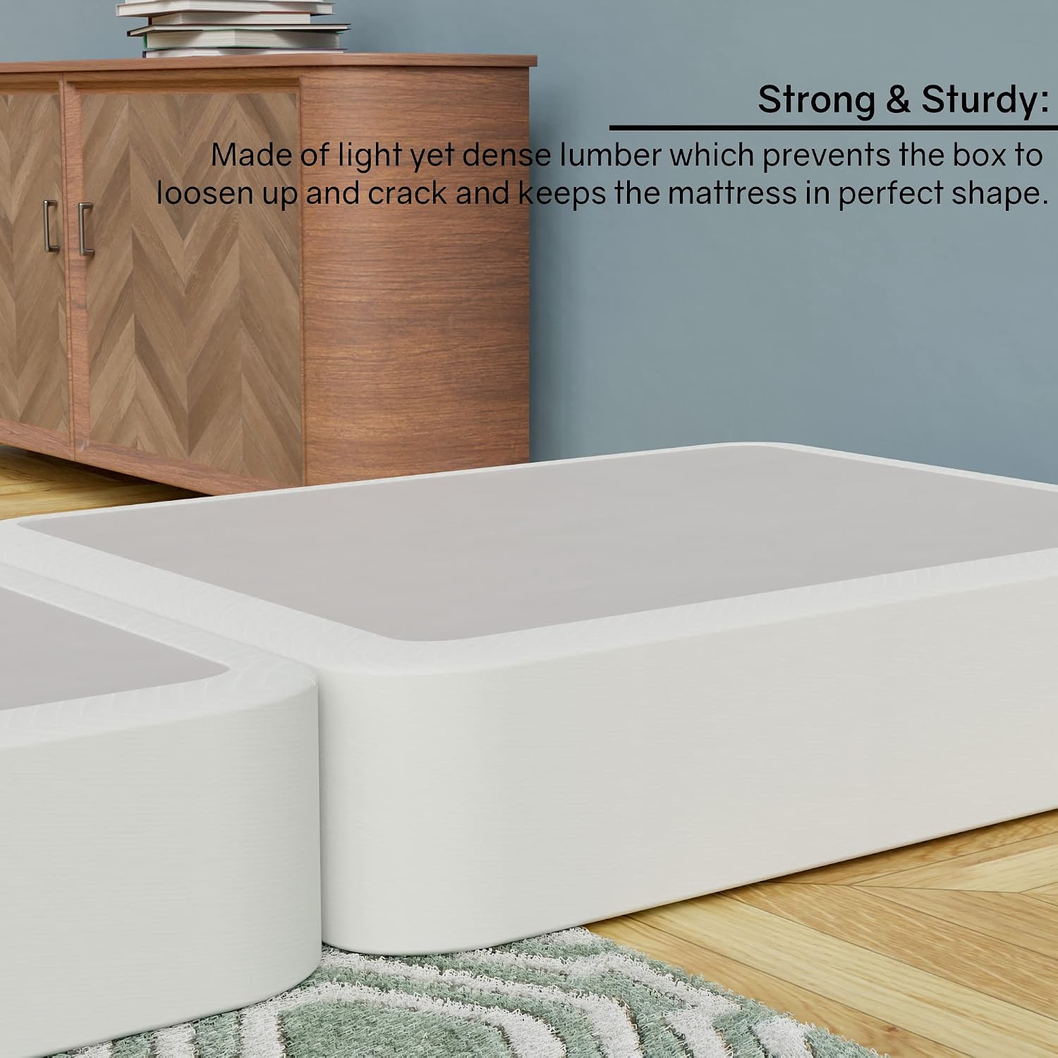 4-Inch Fully Assembled Low Profile Split Wood Traditional Box Spring/Foundation For Mattress Set, Twin