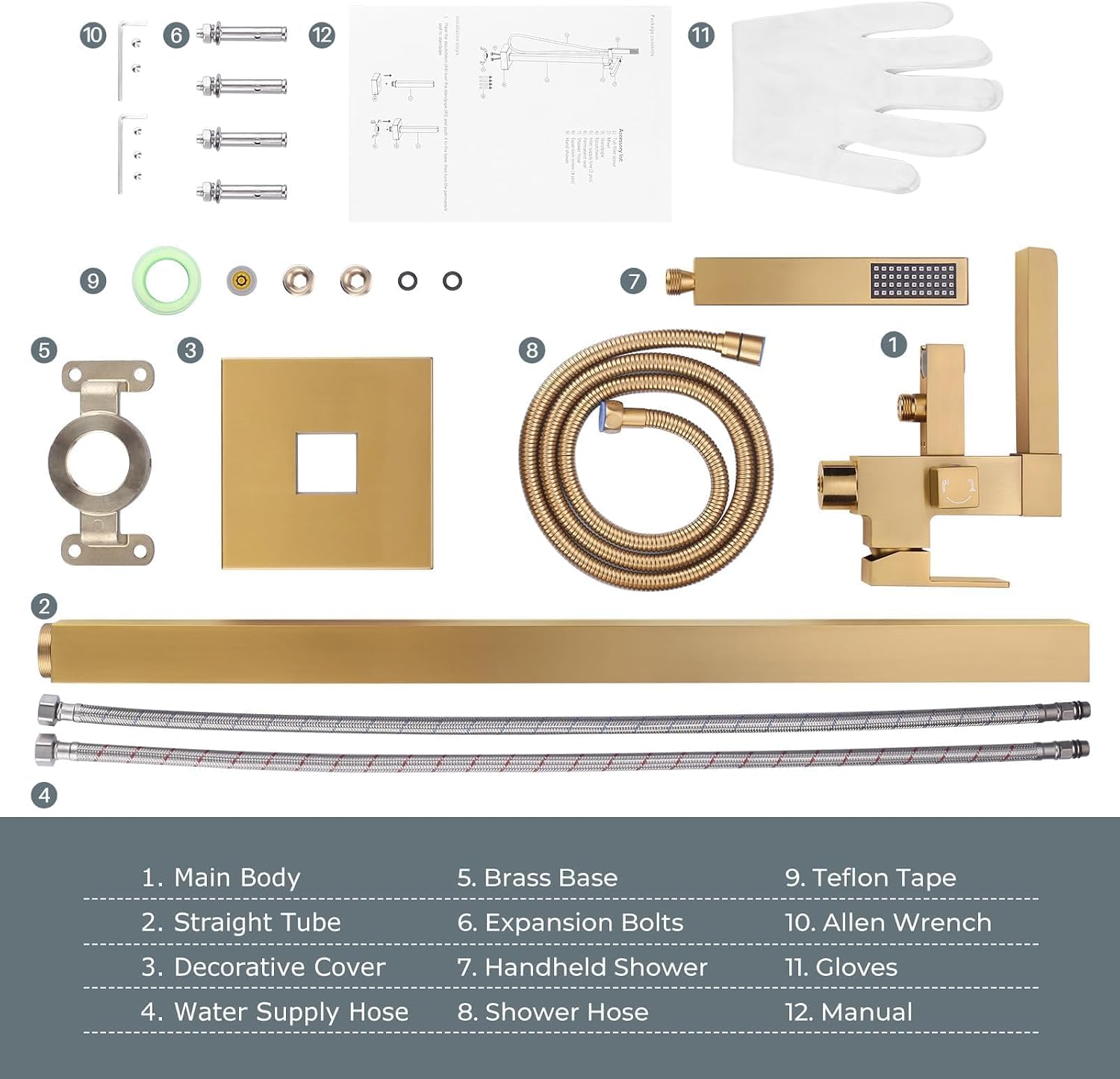 Freestanding Tub Faucet Brushed Gold: ALEASHA High Flow Max 6.74 GPM Free Standing Tub Filler - Brass Modern Floor Mount Bathtub Faucet with Handheld Shower, for the Ultimate Elegant SPA Experience