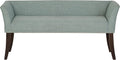 Madison Park Accent Bench for Living Room, Upholstered with Nailhead Trim, & Padded Seat Entryway Bench Small, End of Bed Bench with Back, 49.5' W x 19.25' D x 23' H, Light Blue
