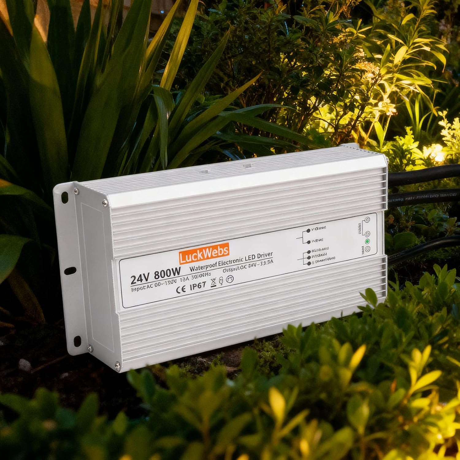 LED Driver 24V 800W Waterproof Power Supply AC 90-130V to DC 24V33.3A Switching Power Supply IP67 Low-Voltage Transformer Suitable for Outdoor LED Lighting Fixtures and Any 24V DC Equipment