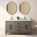 Vanity Art 60 inch Bathroom Vanity with Double Sink & Ceramic Top, Vanity Cabinet with Soft-Closing Doors, Drawers, Solid Wood Frame, Driftwood Gray, VA9060-DDG-MB1