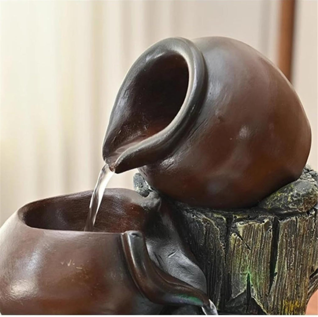 Tabletop Fountain Chinese-Style Flowing Fountain Ornamental Tea Room Feng Shui Wheel Circulating Water Landscape Decoration