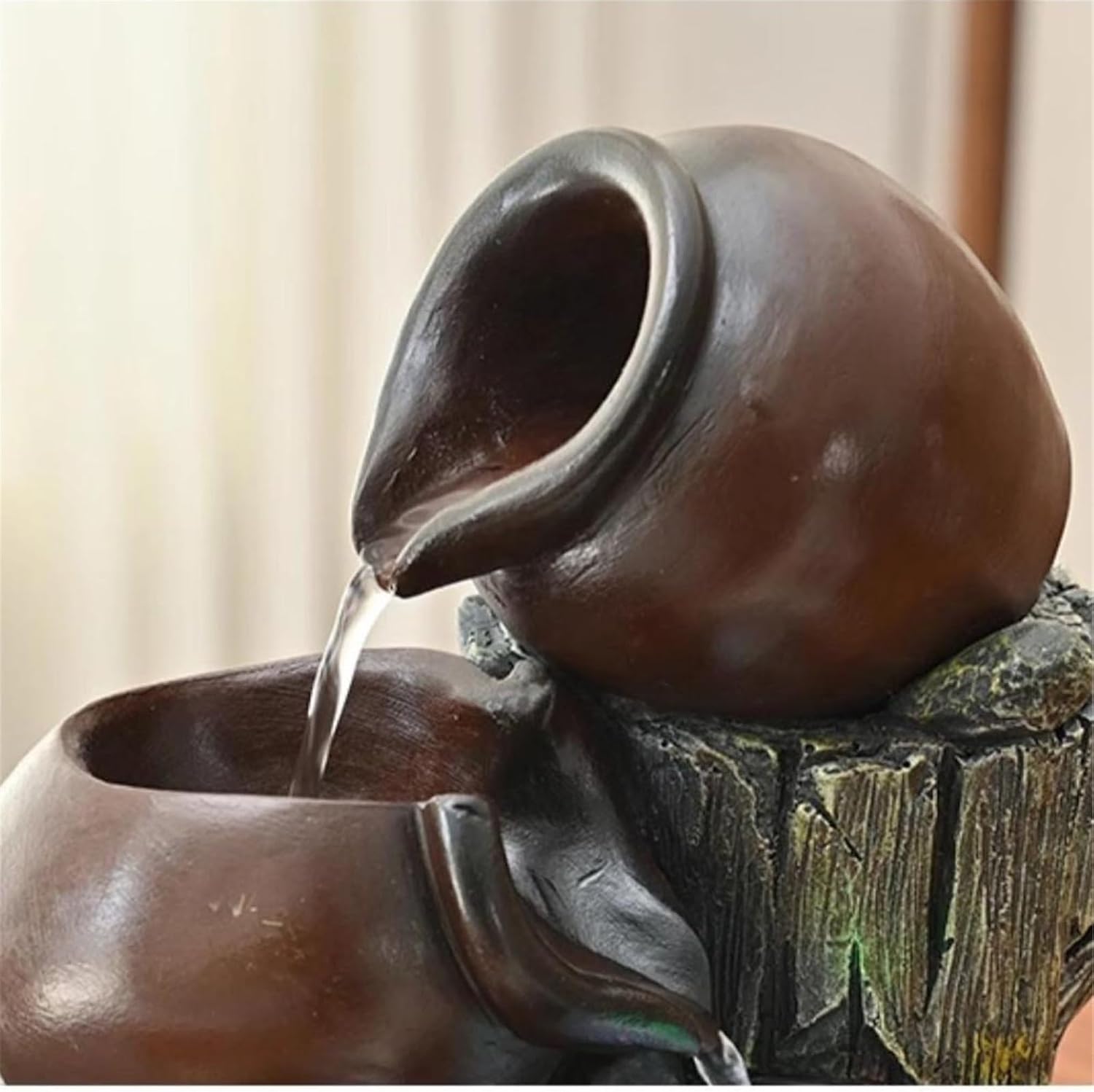 Tabletop Fountain Chinese-Style Flowing Fountain Ornamental Tea Room Feng Shui Wheel Circulating Water Landscape Decoration