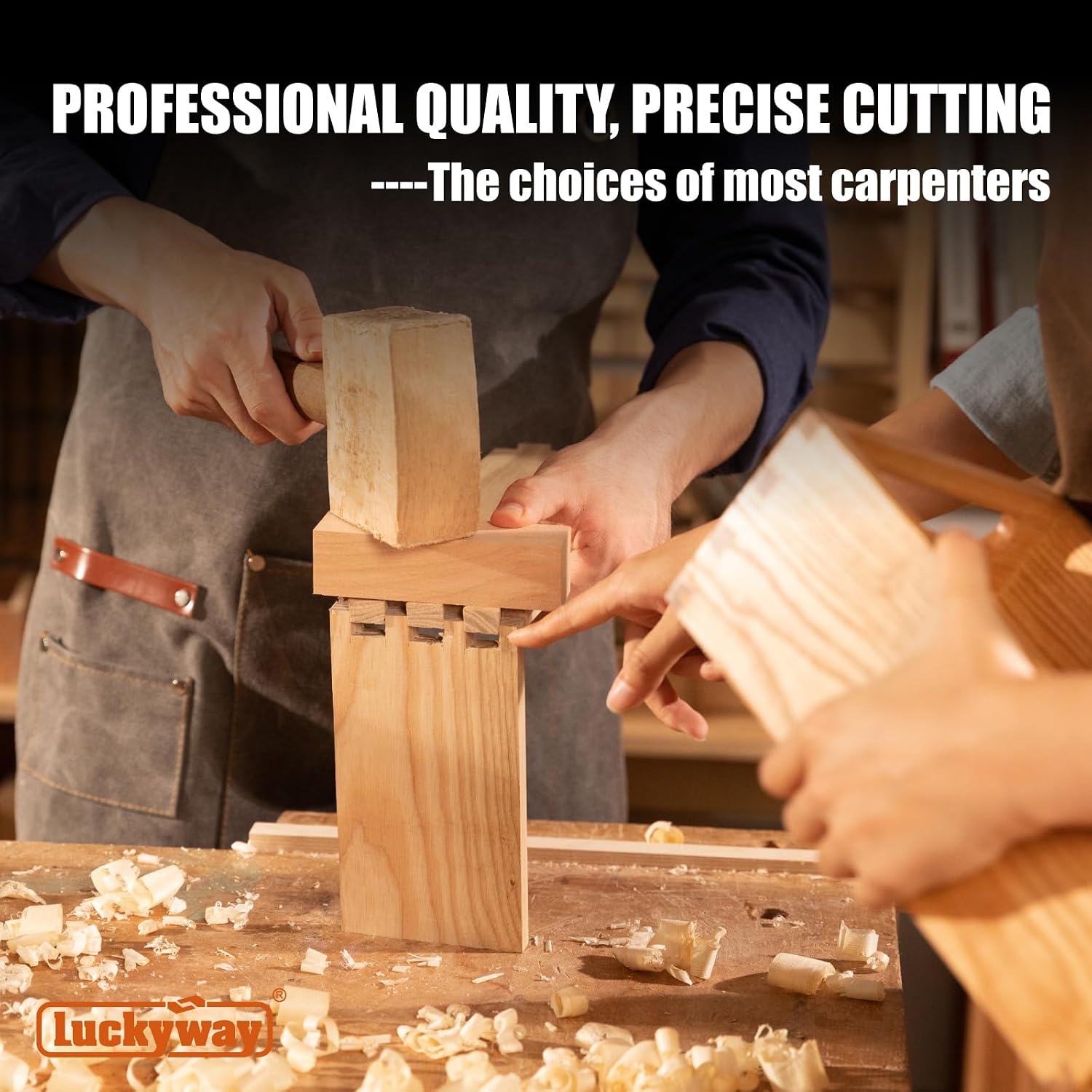 Luckyway Dado Blades for 10 Inch Table Saw, Cutting Width from 1/4' to 7/8' in 1/16',Stacked Dado Blade Set, 10 Inch Dado Blade 24 Carbide Tip Tooth with 5/8 Inch Arbor - 15 Pieces