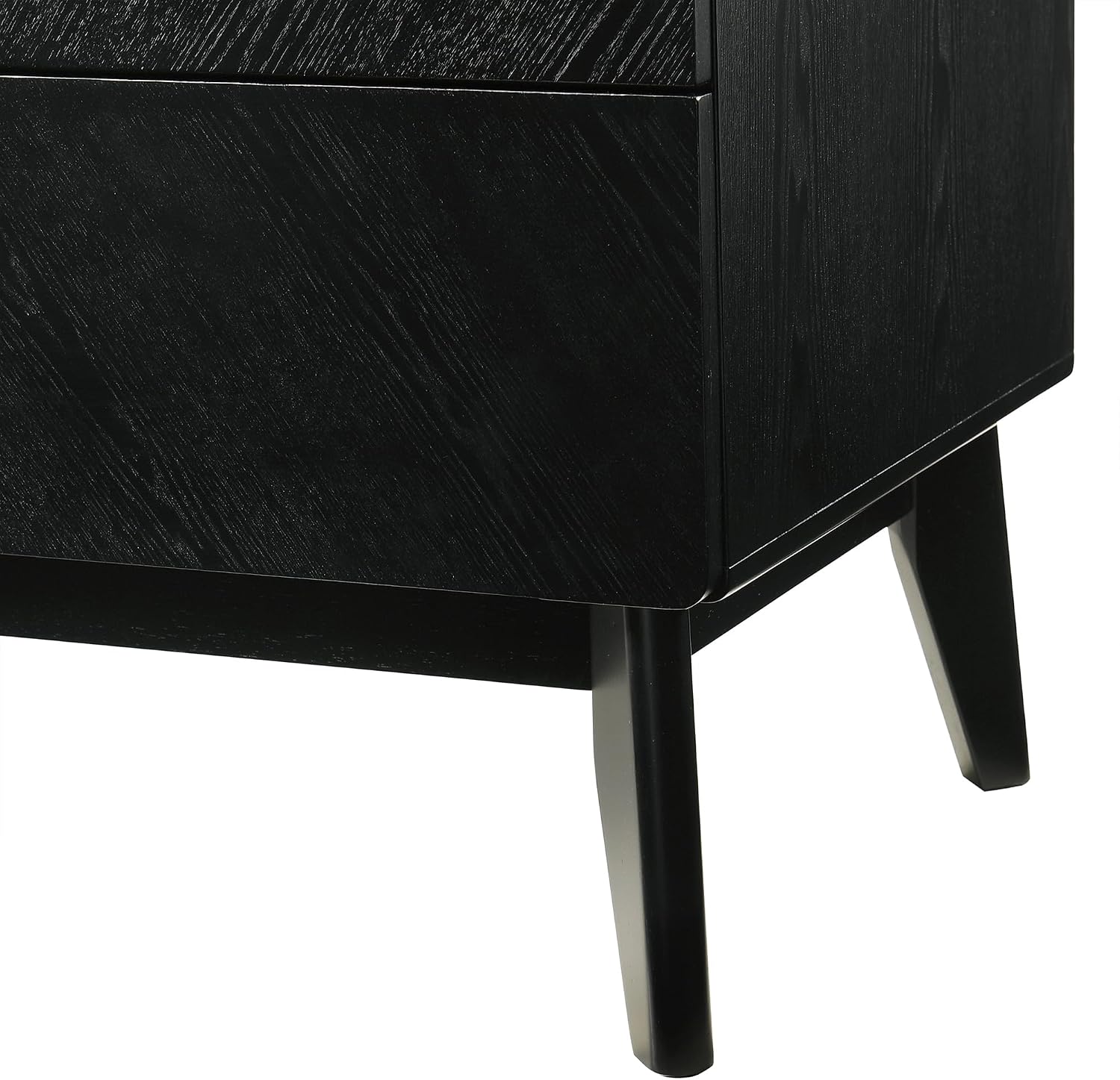 Armen Living Petra Queen 4 Piece Wood Bedroom Set in Black Finish