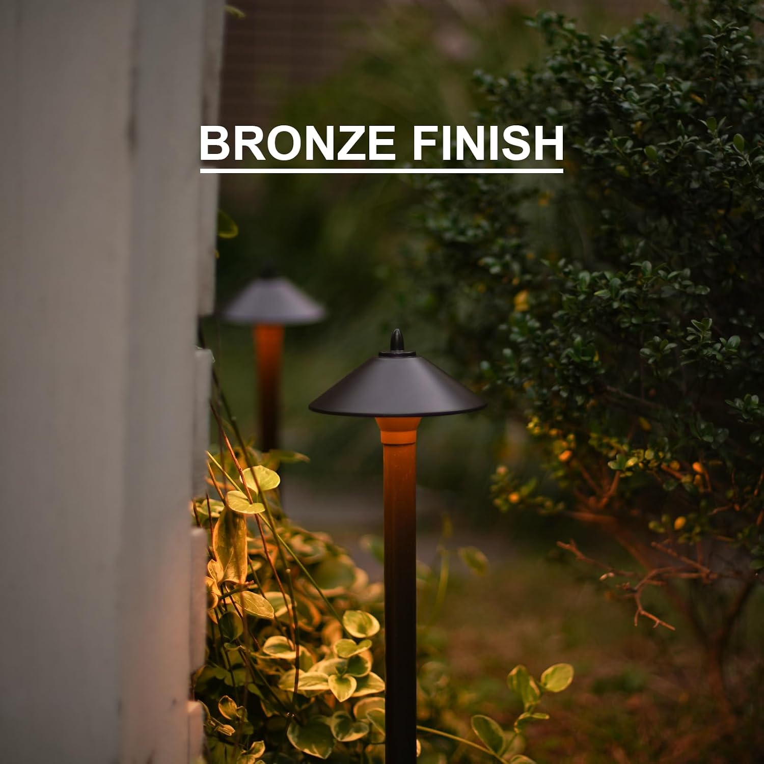GOODSMANN Landscape Lighting Outdoor Low Voltage Landscape Lighting Kits 8PK Pathway Lights Wired 1.2W 40 Lumen 2700K Metal 12V AC Brown Electric Sidewalk Walkway Lights with Cable Connectors