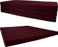 D&D Futon Furniture Portable Trifold Mattress, Foldable Foam Mattresses Small Space Saving Guest, Floor Fold Out Bed Ottoman, 4 inch Folding Cushion Pad Camping RV (Queen Size 4x60x80, Burgundy)