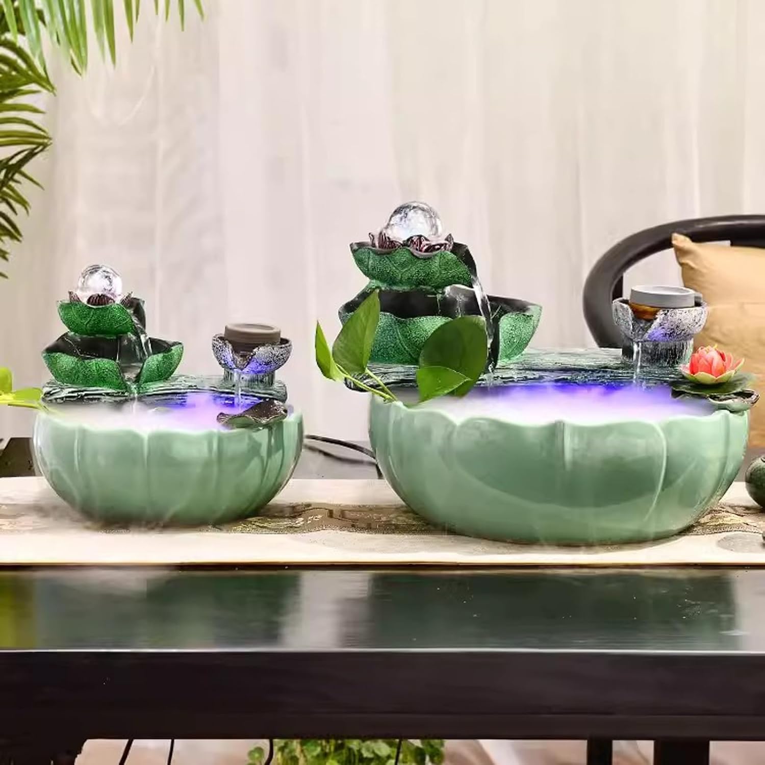 Tabletop Fountain Home Decoration Decorations Office Desktop Living Room Wealth Generating Water Dispenser Interior Circulation Rockery Fountain Decorations Desktop Fountain (Size : Small)