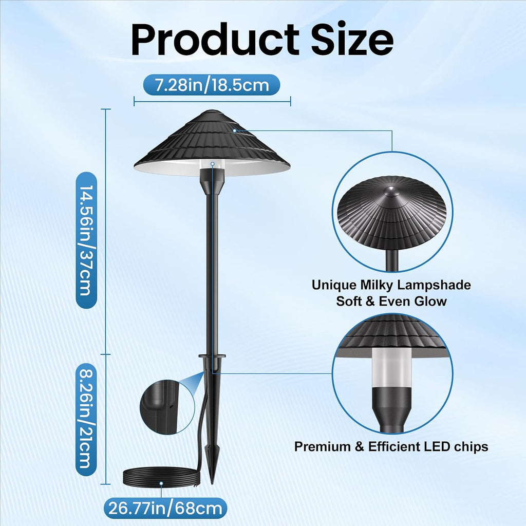 ZZXX All-in-One Low Voltage Landscape Lighting Kit 12-Pathway Lights with 96W Transformer, 5W LED Landscape Lighting Low Voltage 12-24V,IP66 Waterproof Outdoor Lights 2700K for Yard Patio Walkway