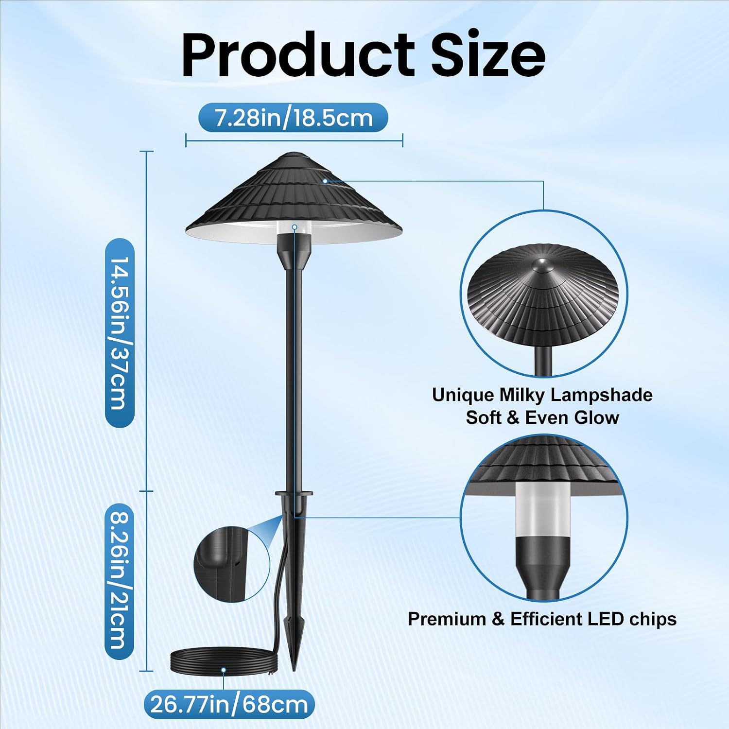 ZZXX All-in-One Low Voltage Landscape Lighting Kit 12-Pathway Lights with 96W Transformer, 5W LED Landscape Lighting Low Voltage 12-24V,IP66 Waterproof Outdoor Lights 2700K for Yard Patio Walkway