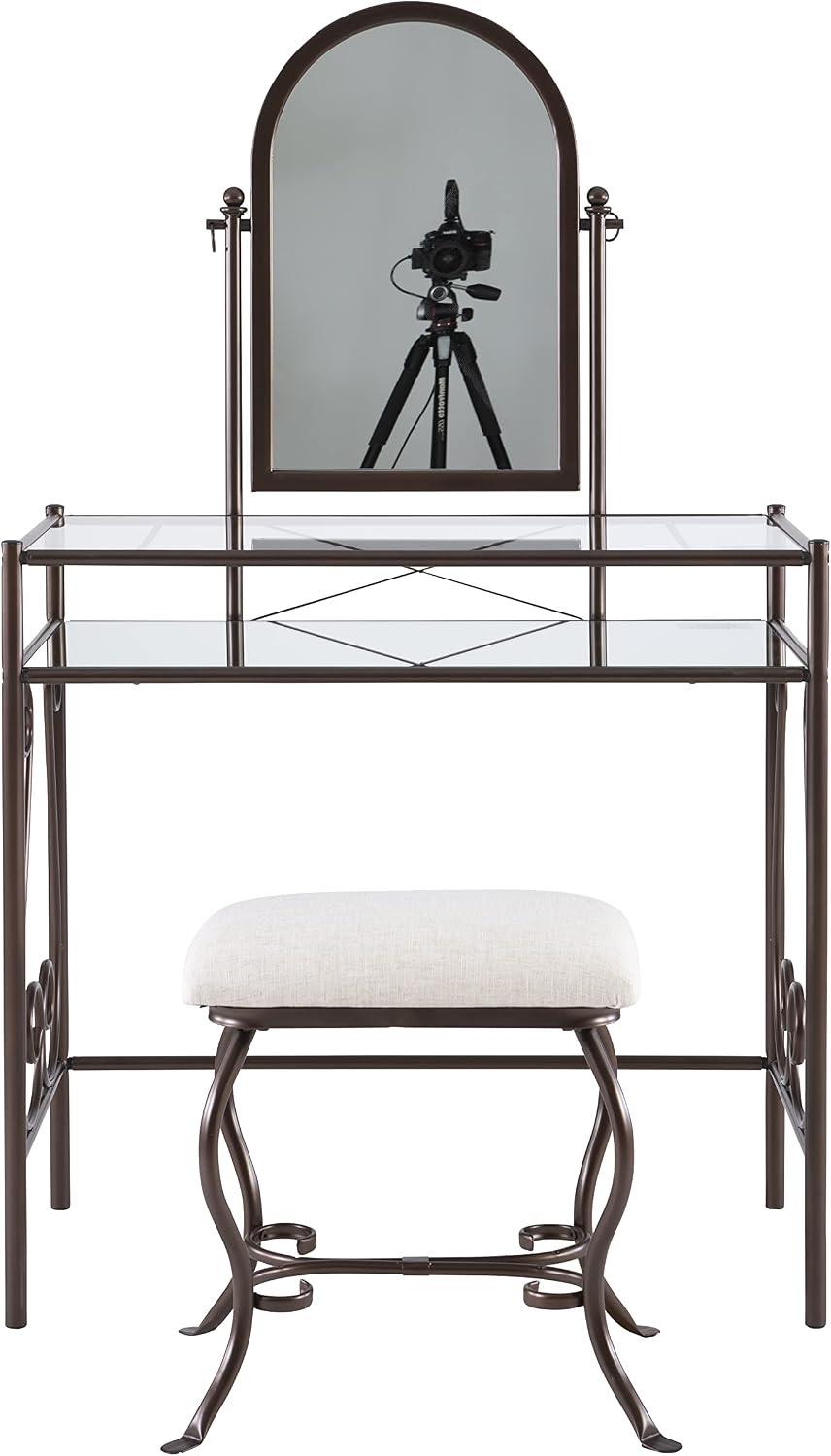 Linon Clarisse Metal Vanity Set (58950MTL-01-KD-U)