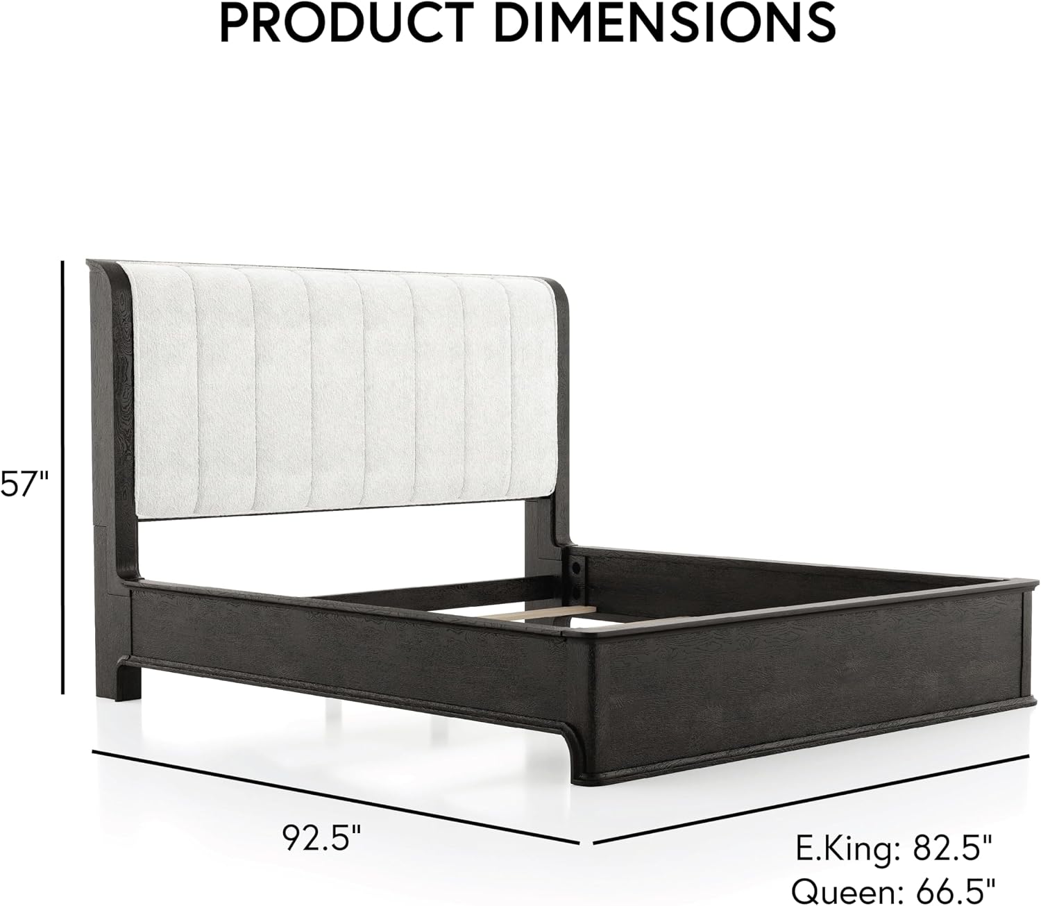 Furniture of America Teada Modern Wood 5-Piece Bedroom Set with Padded Curved Headboard, Oval Nightstand, Felt-Lined Top and UV-Stained Lower Drawers, Box Spring Needed, Queen, Black