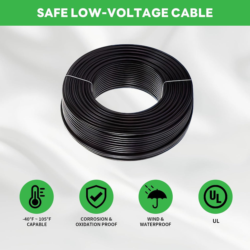 Low Voltage Landscape Lighting Kit, 4 Pack 3000K/4000K/5000K Adjustable Spotlights and 100W Transformer and 100FT Cable and 20 Wire Connectors, Aluminum ORB Waterproof Uplight for Tree Yard