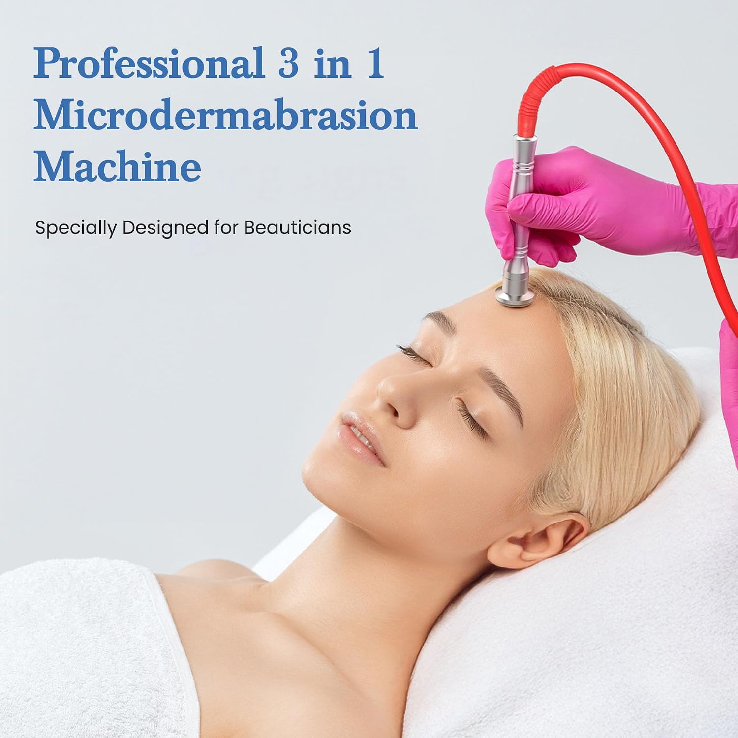 UNOISETION 3-in-1 Diamond Microdermabrasion Machine, 65-68cmHg Suction Power Professional Dermabrasion Machine for Beauty Salon Esthetician, 12 Replaceable Tips, Suitable for All Skin Types