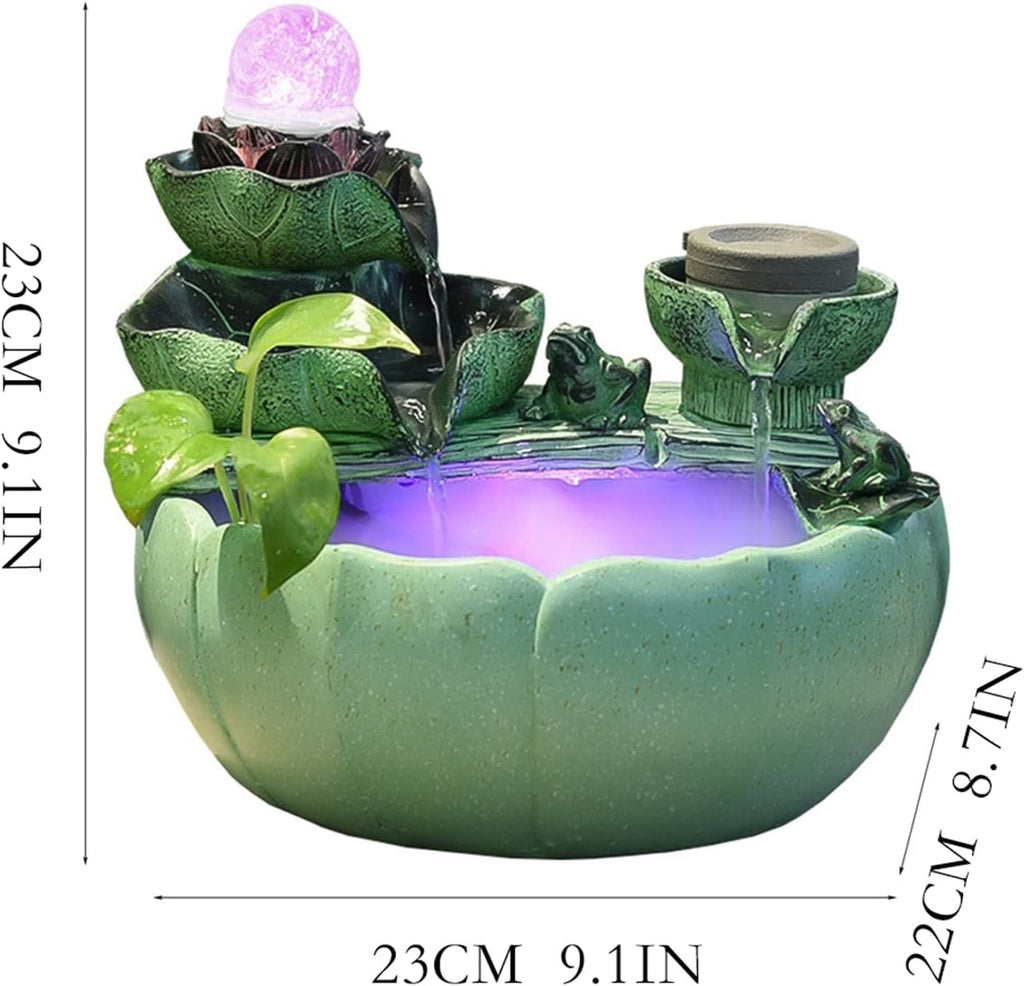 Indoor Fountain Micro Landscape Flowing Water Ornaments Living Room Office Desktop Humidifier Fish Tank Landscaping Decorations with Atomizer Tabletop Fountains Decor