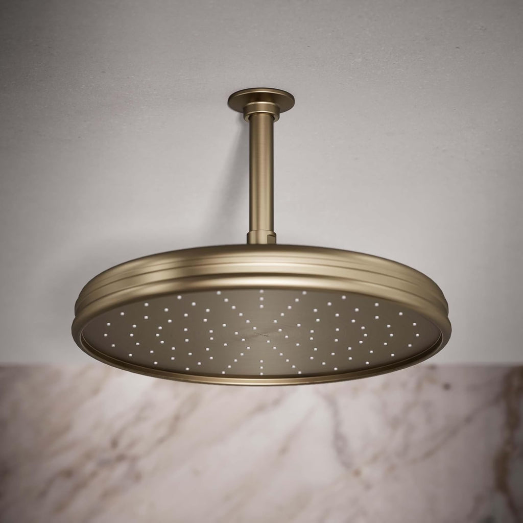 KOHLER 13694-BV Traditional Round Rain Showerhead with Katalyst Air Induction Spray, 2.5 GPM, 12-Inch, Vibrant Brushed Bronze