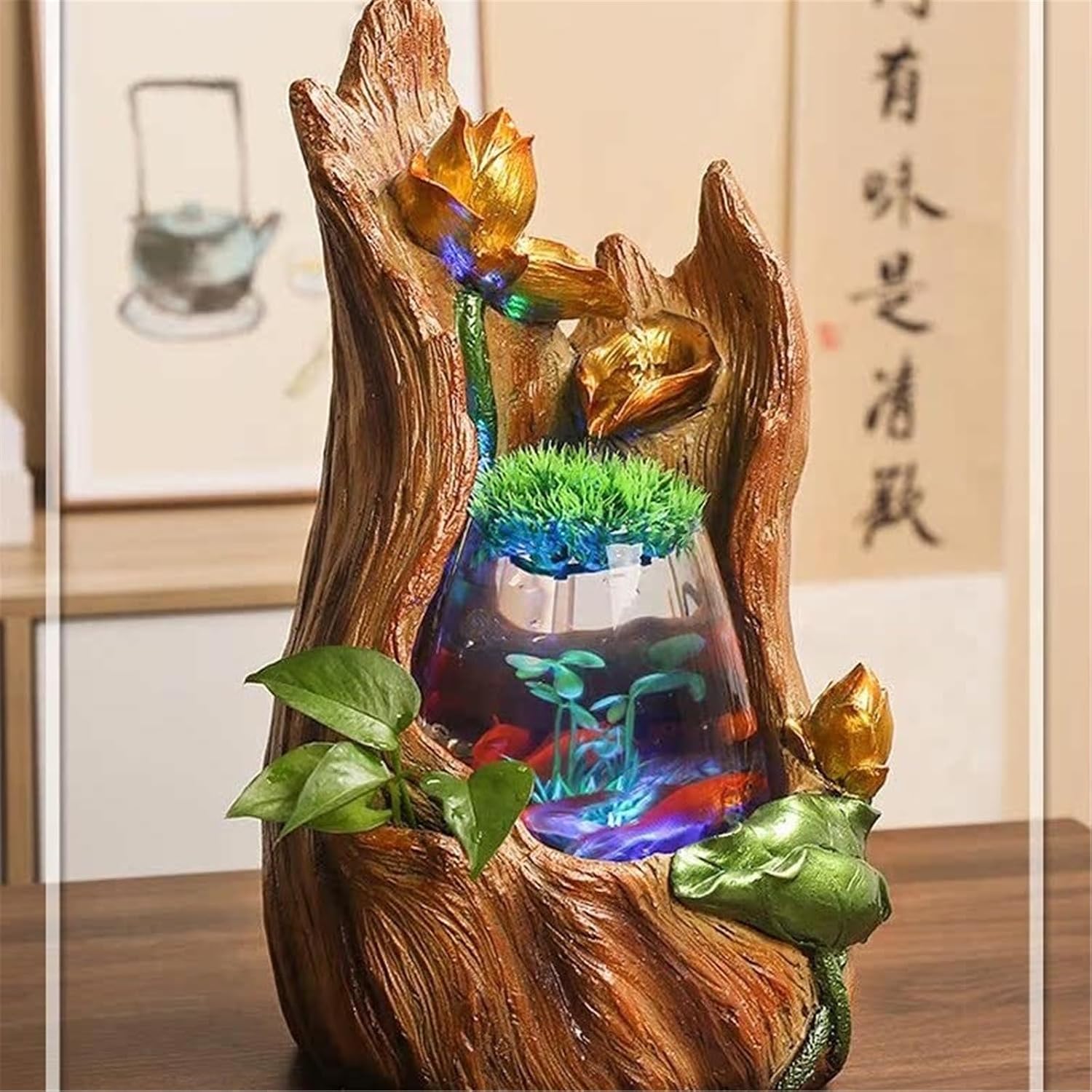 Desktop Fountain Tabletop Fountain Small Home Desktop Fish Tank Water Circulation Ornaments