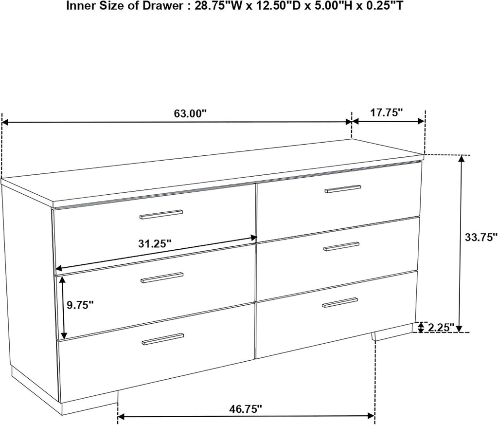 Coaster Home Furnishings Felicity 5-Piece Eastern King Platform Bedroom Set White 203510KE-S5