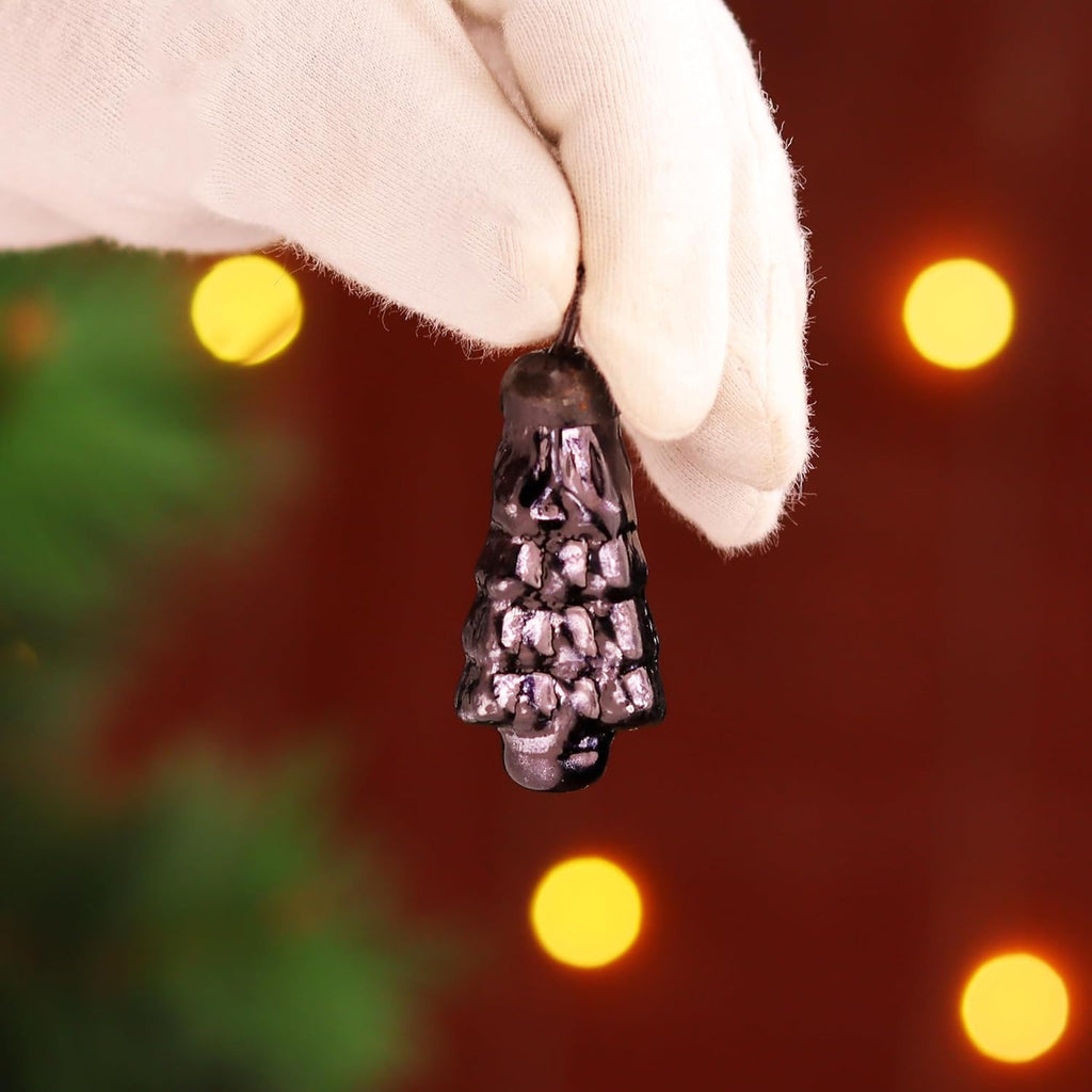IndianShelf 200 Pieces Black Glass Vintage Christmas Ornaments Mini Bulk Decorative Ornaments for Halloween, Christmas Tree, New Year, Valentine Day, Holidays, Event and Wedding (25 * 8 Boxes)