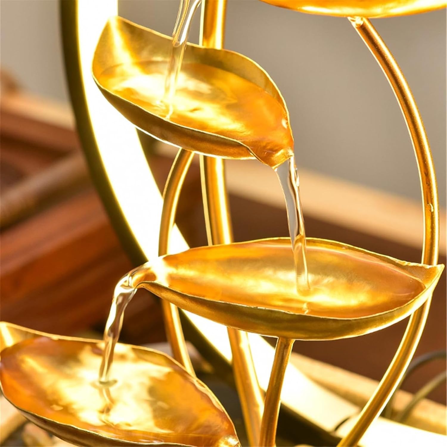 Tabletop Fountain Indoor Tabletop Tiered Water Fountain Meditation Relaxing Small Feature