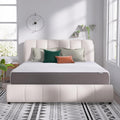 Amazon Basics Breathable Memory Foam Mattress, Medium Firm, 12 Inch, California King, White/Grey
