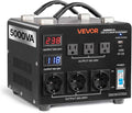 VEVOR Voltage Auto Converter Transformer, 5000VA, Heavy Duty Step Up/Down Power Transformer, 110V to 220V and 220V to 110V, with 3 US Outlets, 3 EU Outlets, LCD Display, Circuit Breaker Protection