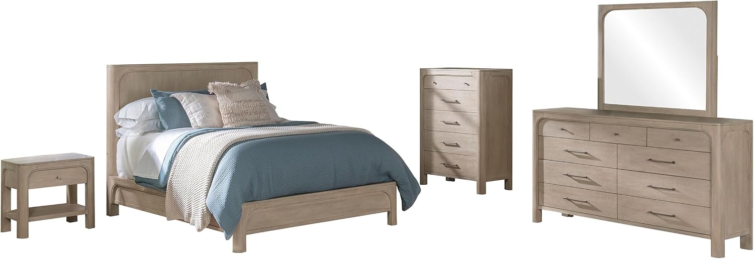 Coaster Home Furnishings - Solano - Wood - 5-Piece Bedroom Set with Arched Frame, Dual USB Ports and Upholstered Headboard - Bedroom - California King Size - Weathered Mango - 222521KW-S5