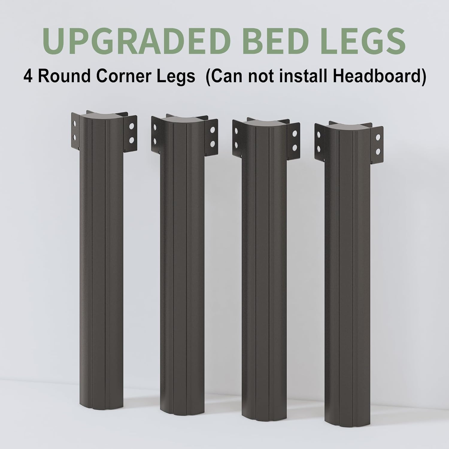 Lutown-Teen 22 Inch High King Bed Frame with Rounded Corner Legs, Sturdy Mattress Foundation, Heavy Duty Metal King Size Platform No Box Spring Needed, Noise Free, Easy Assembly, Black