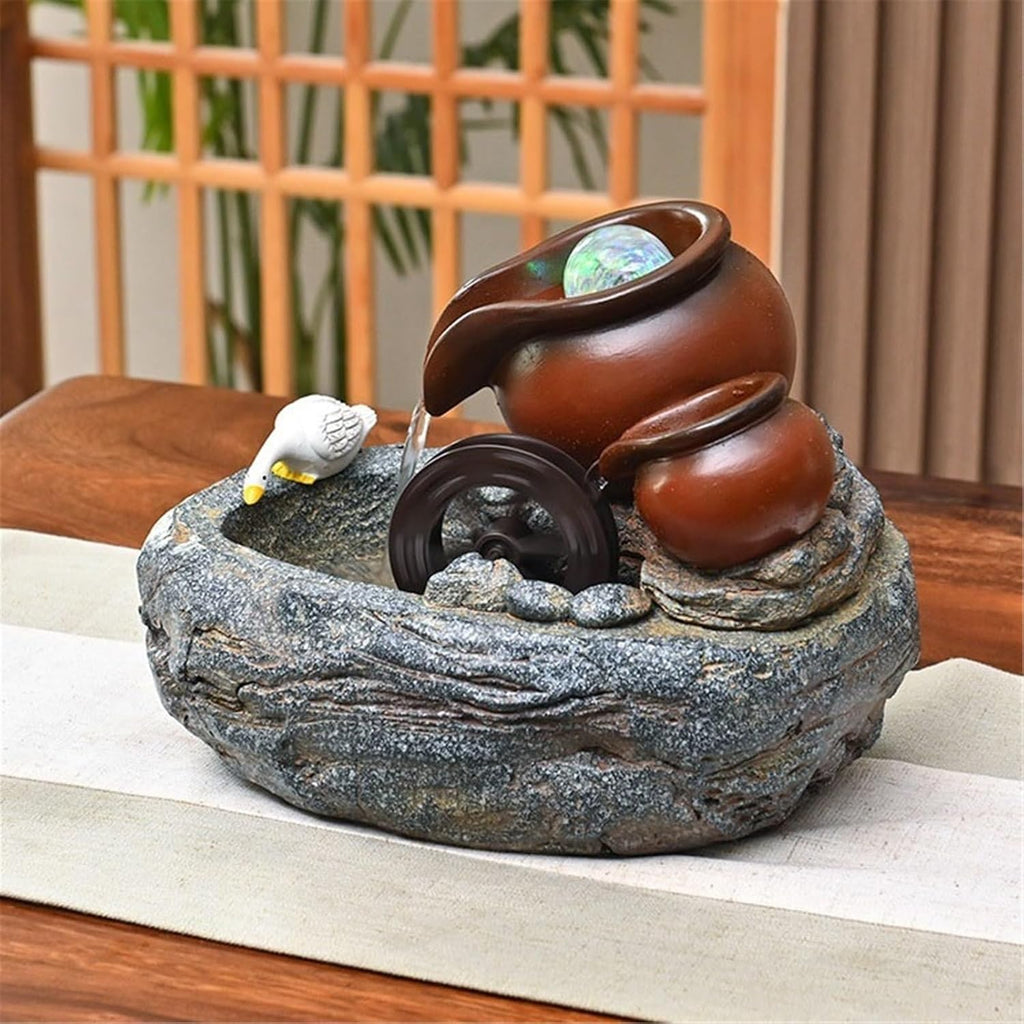 Tabletop Fountain Desk Fountain Minimalist Water Display with Circulating Water Features for Natural Feng Shui Effect