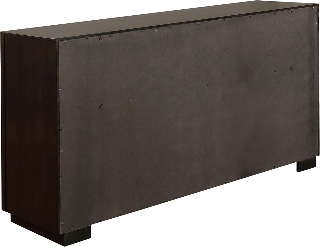 Coaster Home Furnishings Durango Contemporary 4-Piece Bedroom Set Velvet Upholstered California King Size Panel Bed Frame 80-inch Headboard Smoked Peppercorn 223261KW-S4