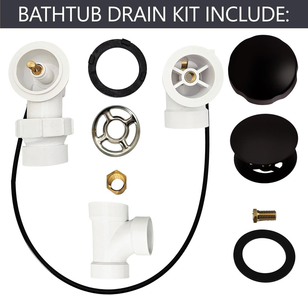 Westbrass A50P45BJ-12 1-1/2' Sch. 40 PVC 45' Cable Driven Bath Waste Kit with Ball Joint Head and Brass Trim Drain Kit, Oil Rubbed Bronze