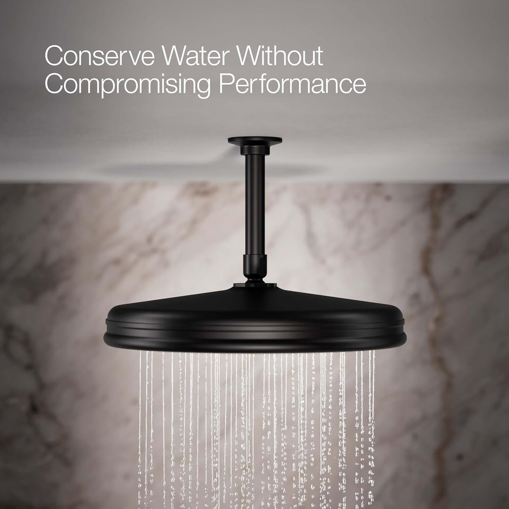 Kohler 13694-BL Traditional 12' single-function rainhead, 2.5 gpm, Matte Black