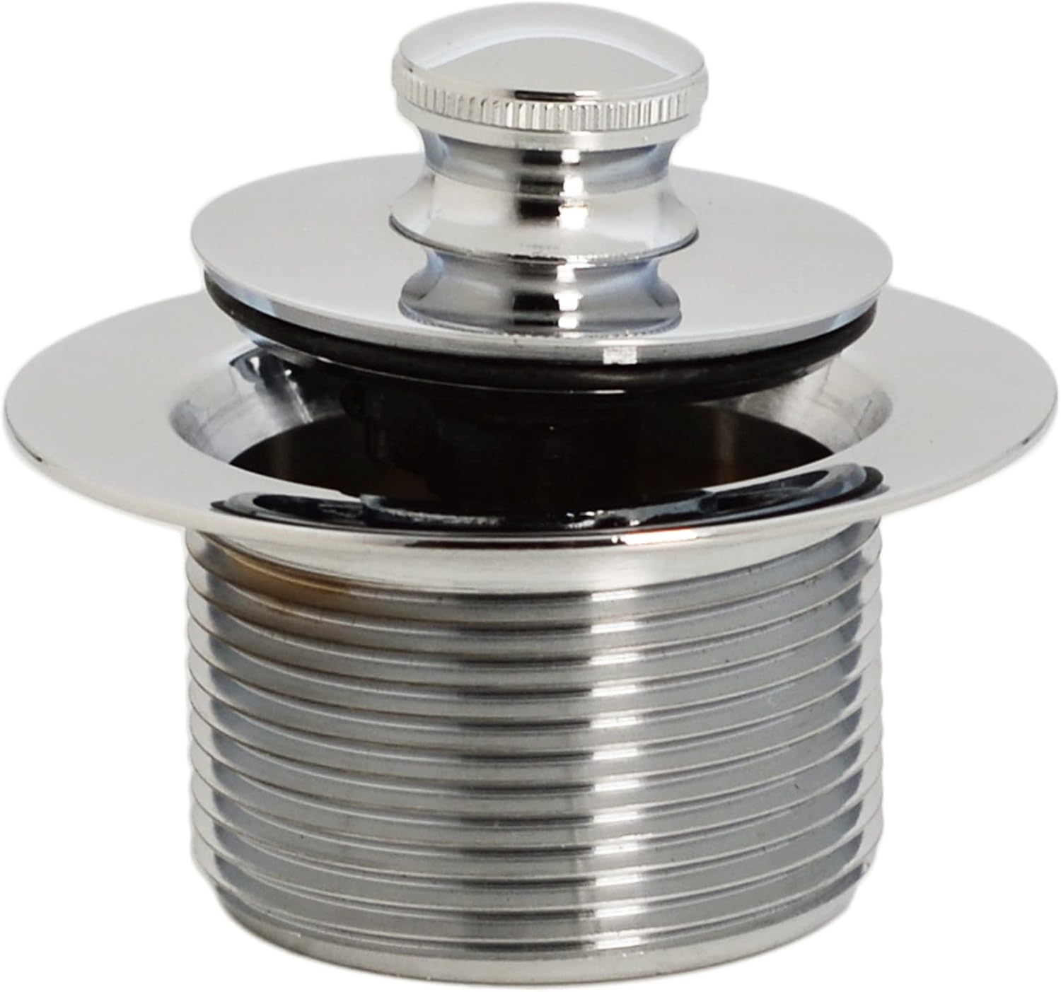Westbrass A3264-05 22-1/2' Brass Bath Waste & Overflow Assembly with Pull Drain Plug and 2-Hole Faceplate, Polished Nickel
