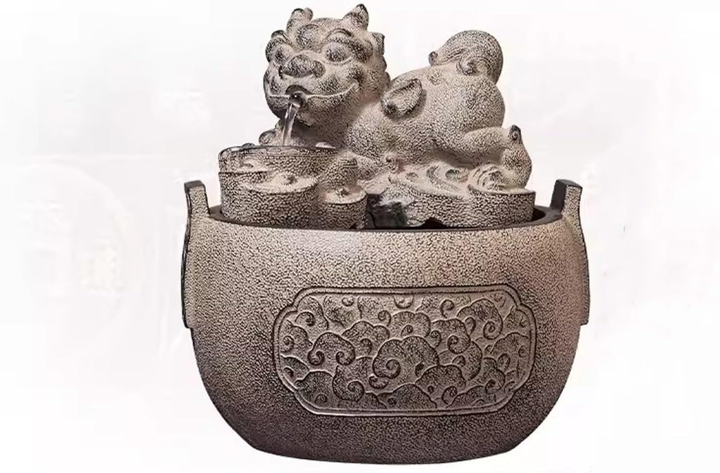 Tabletop Fountain Chinese Style and Flowing Water Decorations Living Room Circulating Small Indoor Office Desks Fountain Landscaping and Flowing Water Decorations Desktop Fountain (Color : B)