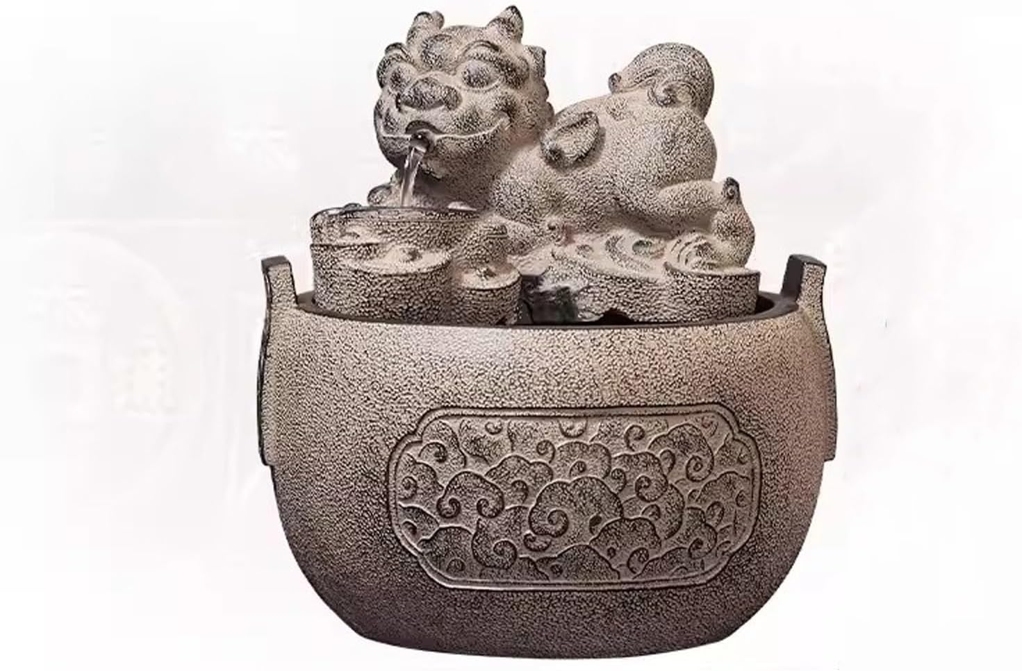 Tabletop Fountain Chinese Style and Flowing Water Decorations Living Room Circulating Small Indoor Office Desks Fountain Landscaping and Flowing Water Decorations Desktop Fountain (Color : B)