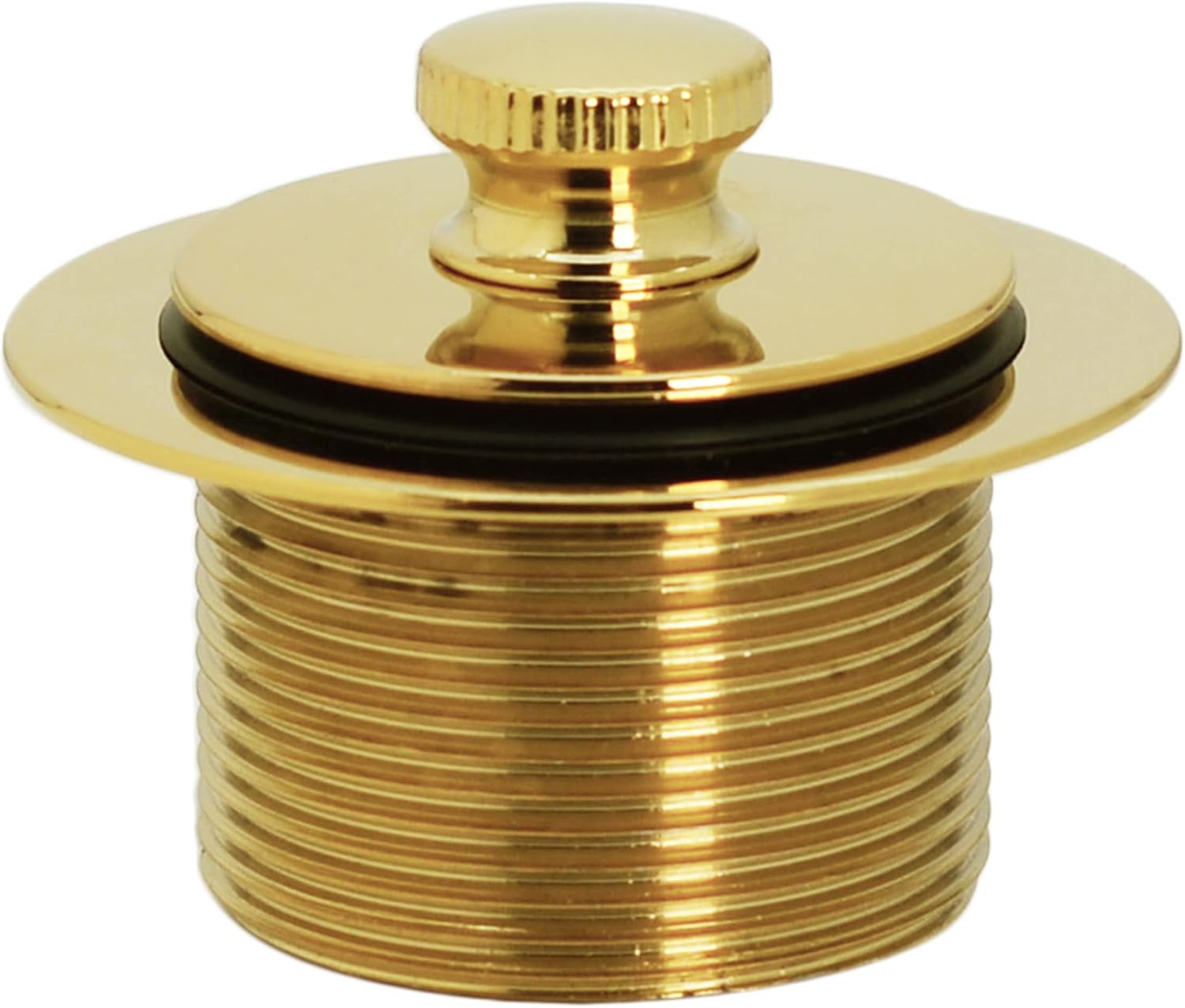 Westbrass A3264-01 22-1/2' Brass Bath Waste & Overflow Assembly with Pull Drain Plug and 2-Hole Faceplate, Polished Brass