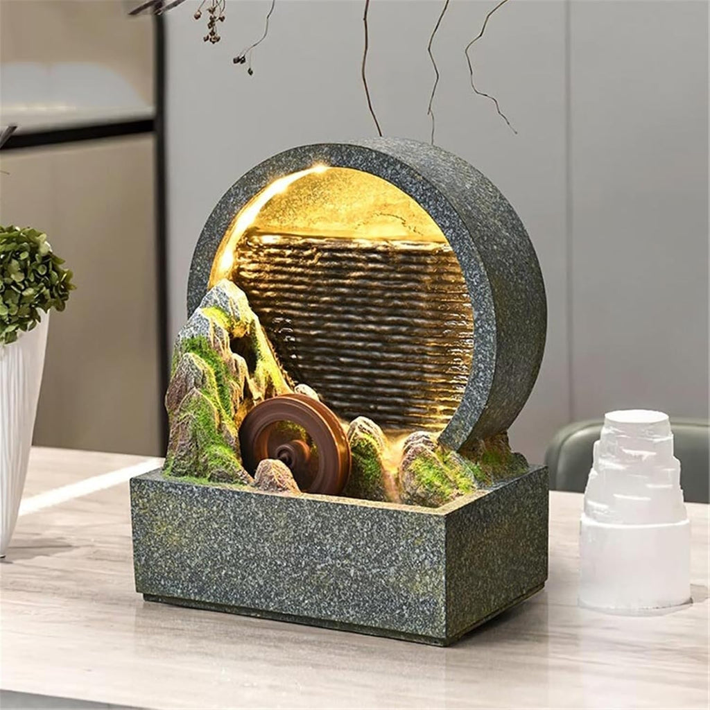 Tabletop Fountain Minimalist Rockery and Flowing Water Ornaments Curtain Circulating Fountain