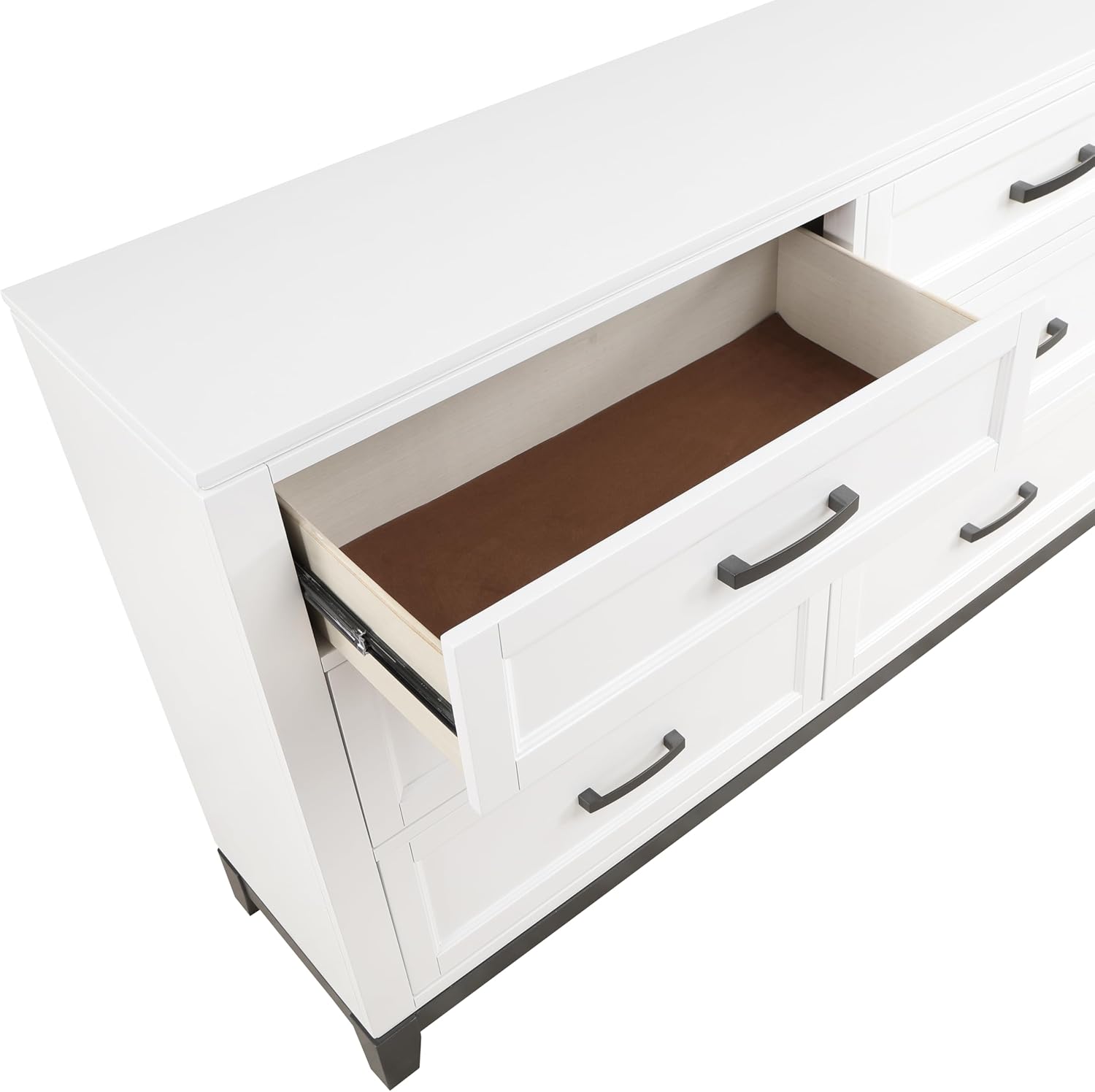 Transitional Bedroom Queen Size 4-Pieces Set Platform Bed Footboard Drawers White Finish Furniture