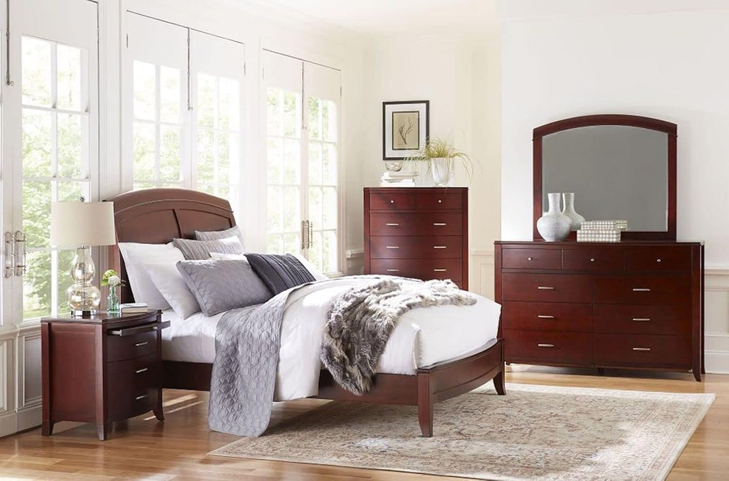Modus Furniture Low-Profile Sleigh Bed, Queen, Brighton - Cinnamon