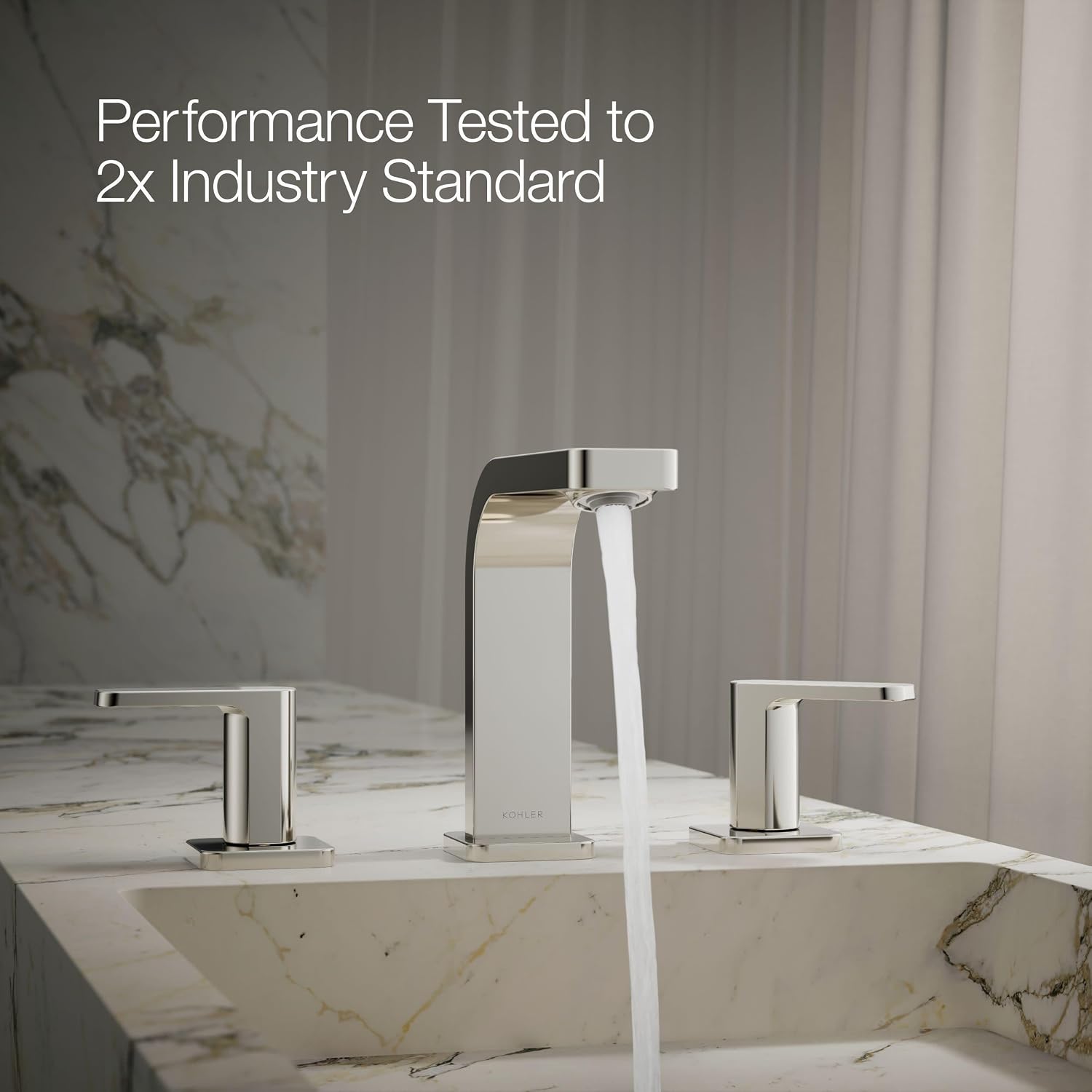KOHLER K-23484-4K-SN PARALLEL® WS LAV FCT, LEVER 1.0 GPM, Vibrant Polished Nickel