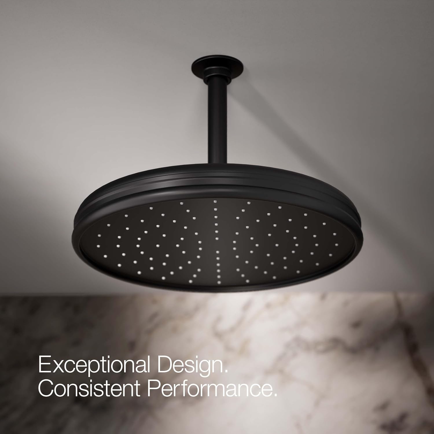 Kohler 13694-BL Traditional 12' single-function rainhead, 2.5 gpm, Matte Black