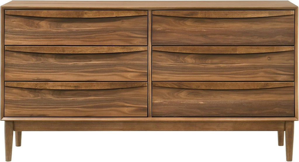 Armen Living Artemio Queen 4 Piece Wood Bedroom Set in Walnut Finish