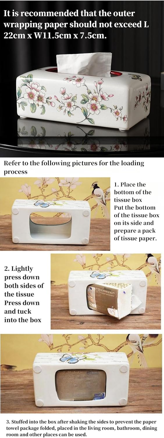 Bathroom Organizer Countertop,bathroom Accessories Countertop Floral Soap Dispenser Sets Vintage Aesthetic Toothbrush Holder Easter Decor Artistic Home Garden Collection Large Tr(One-piece Tissue Box)