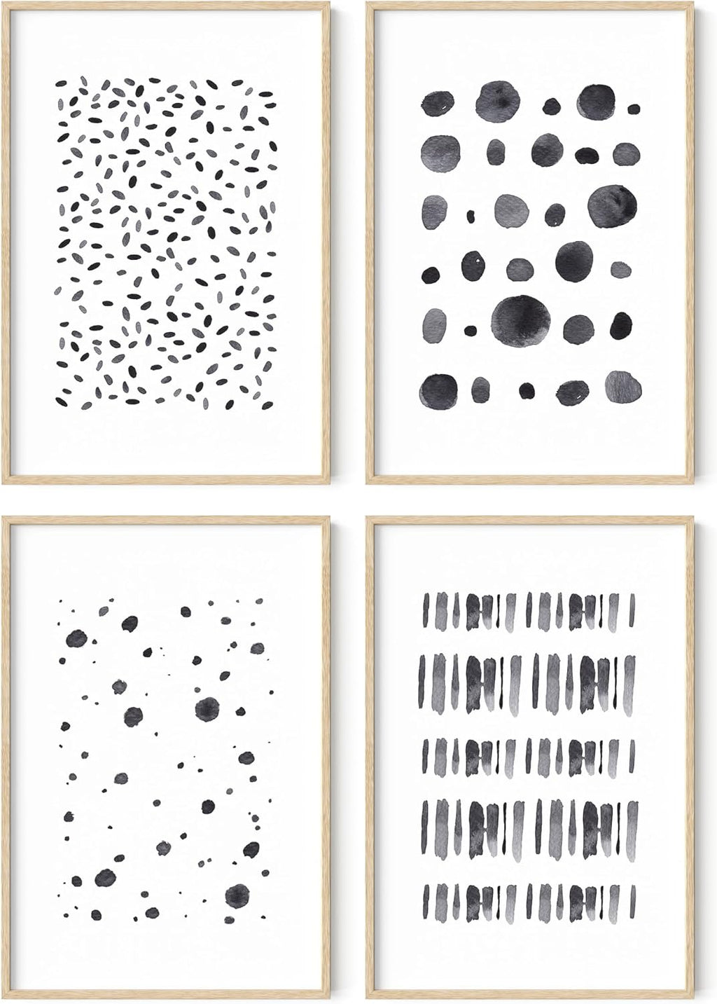 HAUS AND HUES Black and White Abstract Wall Art – Modern Minimalist Artwork for Living Room, Abstract Wall Décor for Home or Office (Unframed, 24x36)