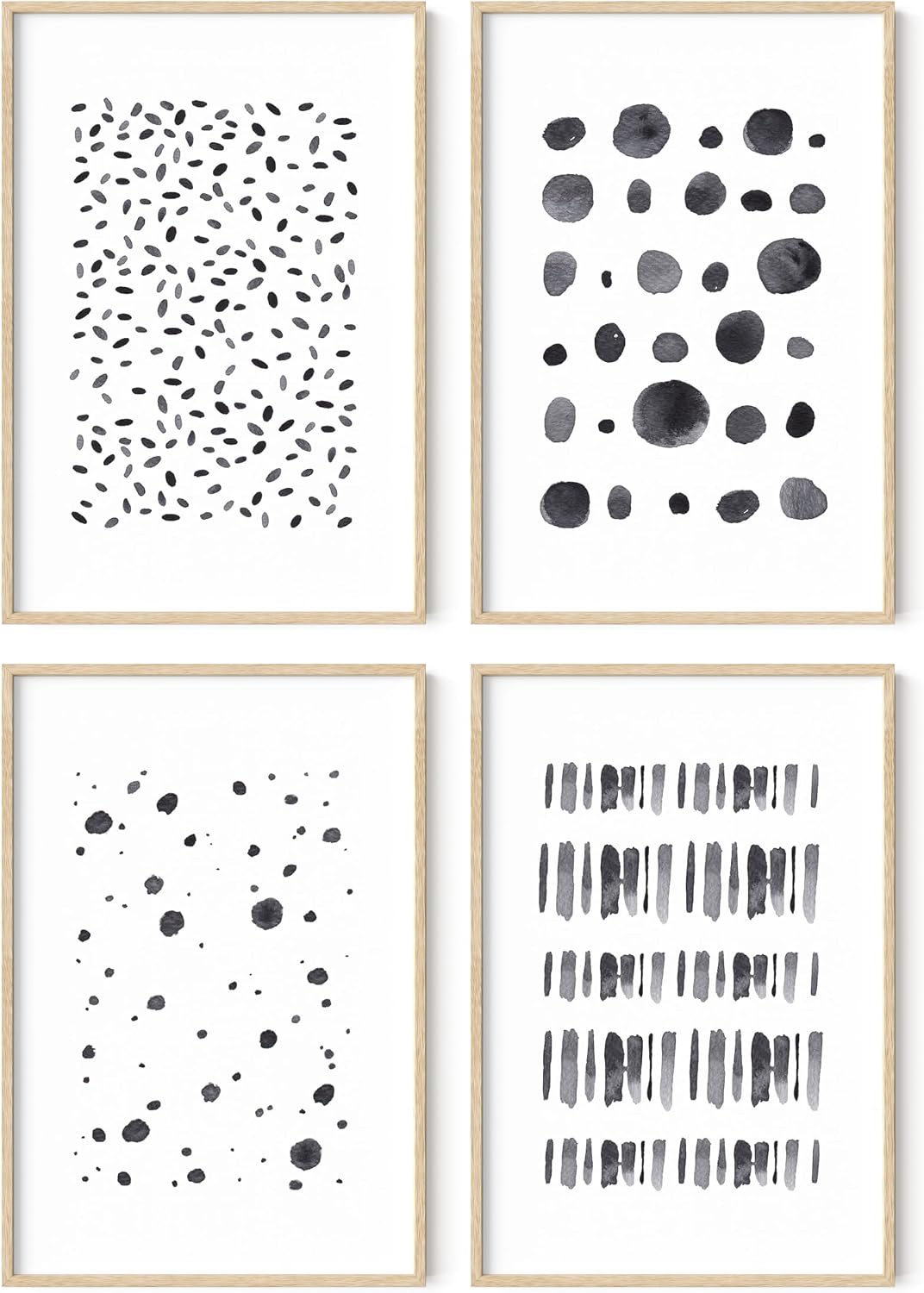 HAUS AND HUES Black and White Abstract Wall Art – Modern Minimalist Artwork for Living Room, Abstract Wall Décor for Home or Office (Unframed, 24x36)