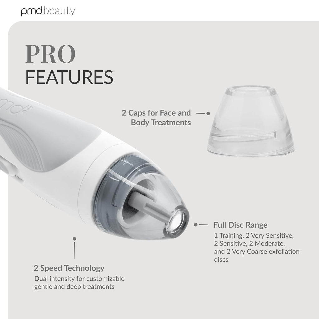 PMD Beauty Personal Microderm Pro - At-Home Use, Facial Exfoliator Tool, Microdermabrasion Machine Kit for Face and Body Skincare