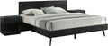 Armen Living Petra King 3 Piece Wood Bedroom Set in Black Finish